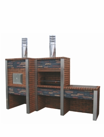 Picture of Stone and Brick Barbecue with Oven and Sink CS3070F