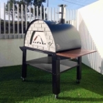 Picture of Wood Burning Pizza Oven Black MAXIMUS PRIME with Bello Black Stand