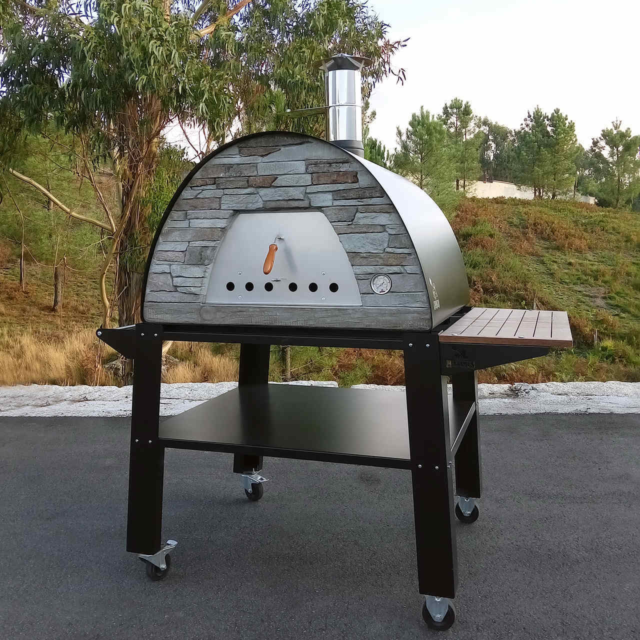 BBQ and ovensPizza Oven Black MAXIMUS PRIME ARENA with Bello Black Stand