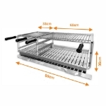 Picture of Stainless steel grill to embed with double grids 90x44 AC43F